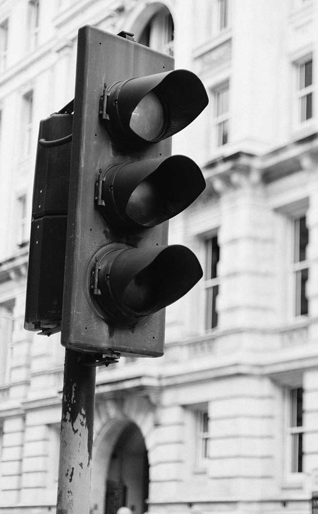 Vintage Traffic Lights (Black and White)